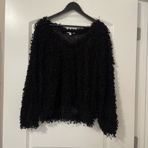 MINE sz L black shaggy sweater